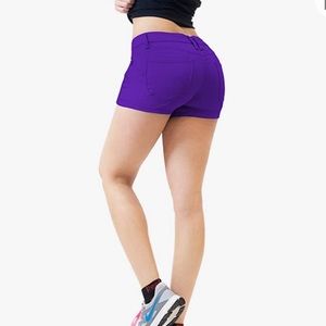 Womens Butt Lifting Stretch Twill/Denim Shorts